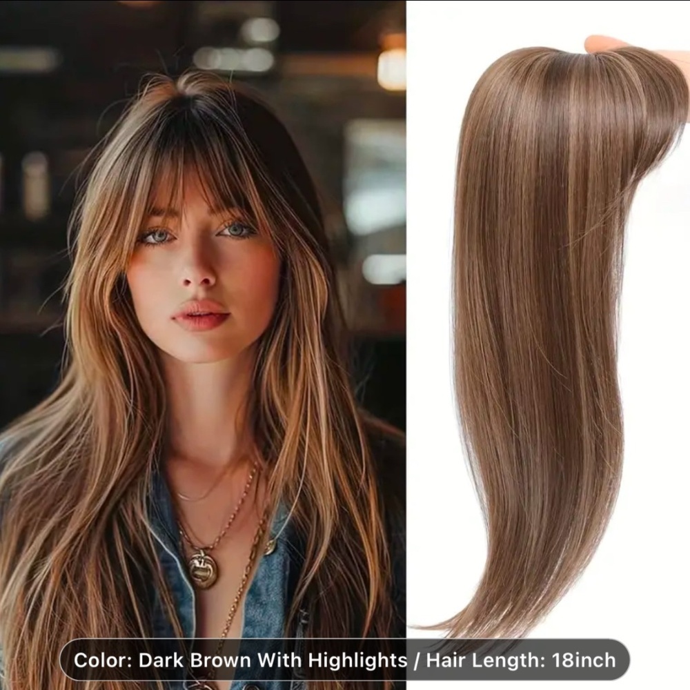 18” Ombré Hair Topper Synthetic Low Density Silky Fibers.